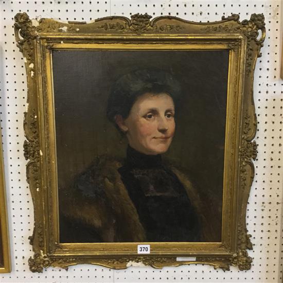 19C English School, oil on canvas, portrait of a lady